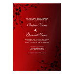 Black Swirls on Red Wedding Invitation
