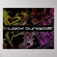 Black Synapse Circuitry Poster
