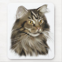 Black Tabby Maine Coon Cat Mousepad