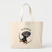 Black Tan Dachshund Its All About Me Canvas Bags