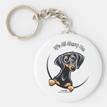 Black Tan Dachshund Its All About Me Key Chains