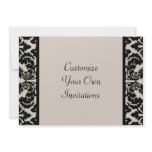 Black & Tan Damask Custom Invite
