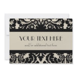 Black & Tan Damask invitations