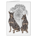Black & Tan Doberman Pinscher Dog Art Greeting Cards