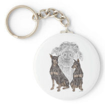 Black & Tan Doberman Pinscher Dog Art Key Chains