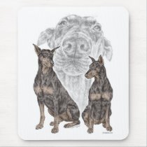 Black & Tan Doberman Pinscher Dog Art Mousepads