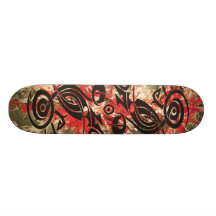 Black Tattoo Tribal 2 | red paint Skate Board Deck