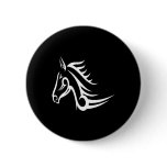 Black Tattoo Tribal Horse buttons