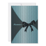 Black Teal Dots Aqua Party Invitation Template