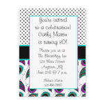 Black Teal PaisleyInvitation Postcards