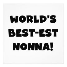 Black Text Best-est Nonna T-shirts and Gifts Invitation