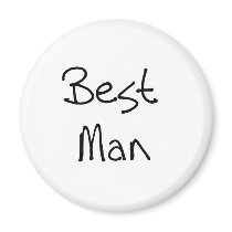 Black Text Best Man Fridge Magnets