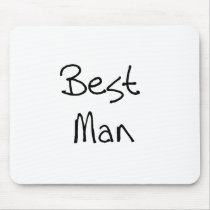 Black Text Best Man Mouse Pad