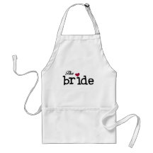 Black Text The Bride Tshirts and Gifts Apron