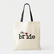 Black Text The Bride Tshirts and Gifts Canvas Bags
