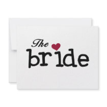 Black Text The Bride Tshirts and Gifts Personalized Invitations