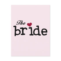 Black Text The Bride Tshirts and Gifts Postcard