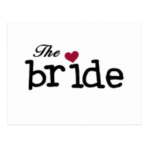 Black Text The Bride Tshirts and Gifts Postcards