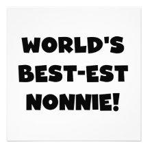 Black Text World's Best-est Nonnie Gifts Custom Announcements