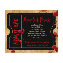 Black Ticket Blood Splatter Haunted House Flyers