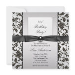 Black Tie Damask Womans 21st Birthday Party Personalised Invites