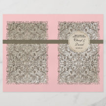 Black Tie Elegance, Champagne Wedding Programs Full Colour Flyer