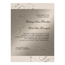 Black Tie Elegance, Silver Wedding Invitations