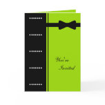 Black Tie Invitation (Lime Green) Greeting Cards