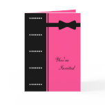 Black Tie Invitation (Pink) Greeting Cards