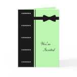 Black Tie Invitation (Sea Foam Green) Greeting Card