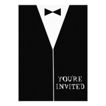 Black tie office party invitation card
