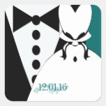 Black Tie Square Stickers