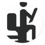 black toilet shit icon round sticker