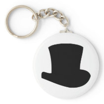 black top hat circus magician key chains