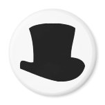black top hat circus magician magnets