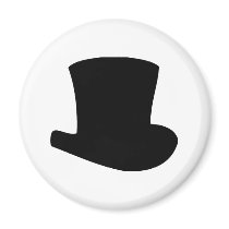 black top hat circus magician refrigerator magnets