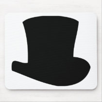 black top hat circus magician mouse pads