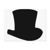 black top hat circus magician post card