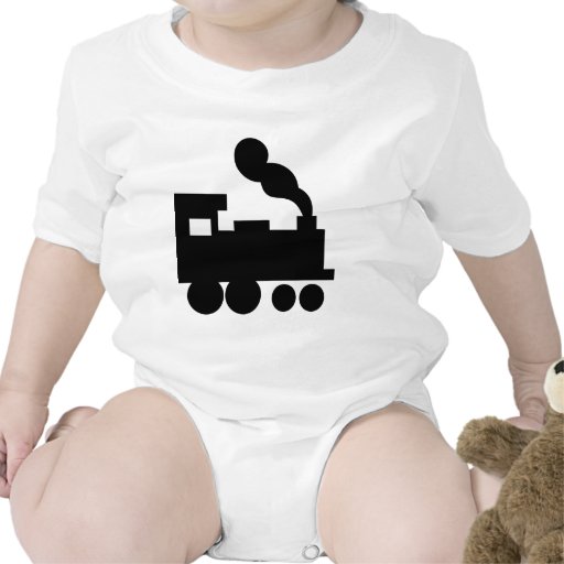 black train railway icon rompers