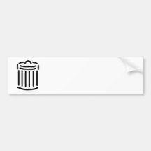 Black Trash Can Symbol Bumper Sticker