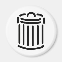 Black Trash Can Symbol Refrigerator Magnet