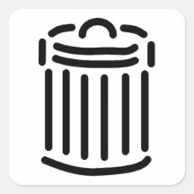 Black Trash Can Symbol Sticker