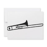 black trombone instrument icon invitations