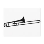 black trombone instrument icon postcards