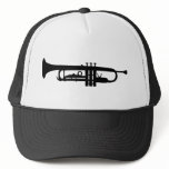 black trumpet icon trucker hat