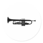 black trumpet icon round stickers