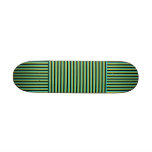 Black, Turquoise and Yellow Stripes. Skate Deck