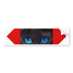 Black Tuxedo Cat Butterfly Painting - Multi bumper stickers