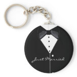 Black Tuxedo Just Married keychains