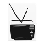 black tv television icon postcards